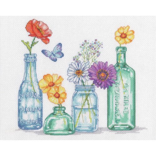(image for) Wildflower Jars Counted Cross Stitch Kit